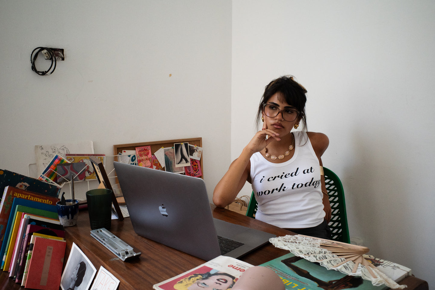 i cried at work tank top