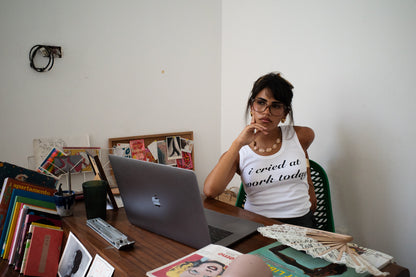 i cried at work tank top